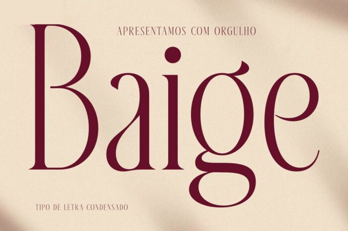 Baige – Fonte Condensada com Estilo Serif Elegante e Visual Minimalista para Projetos Premium e Editoriais Sofisticados